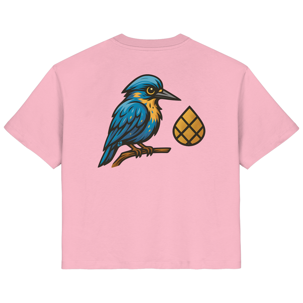 Tannenhäher mit Zirbelnuss + Emblem Stick - Ladies Organic Shirt