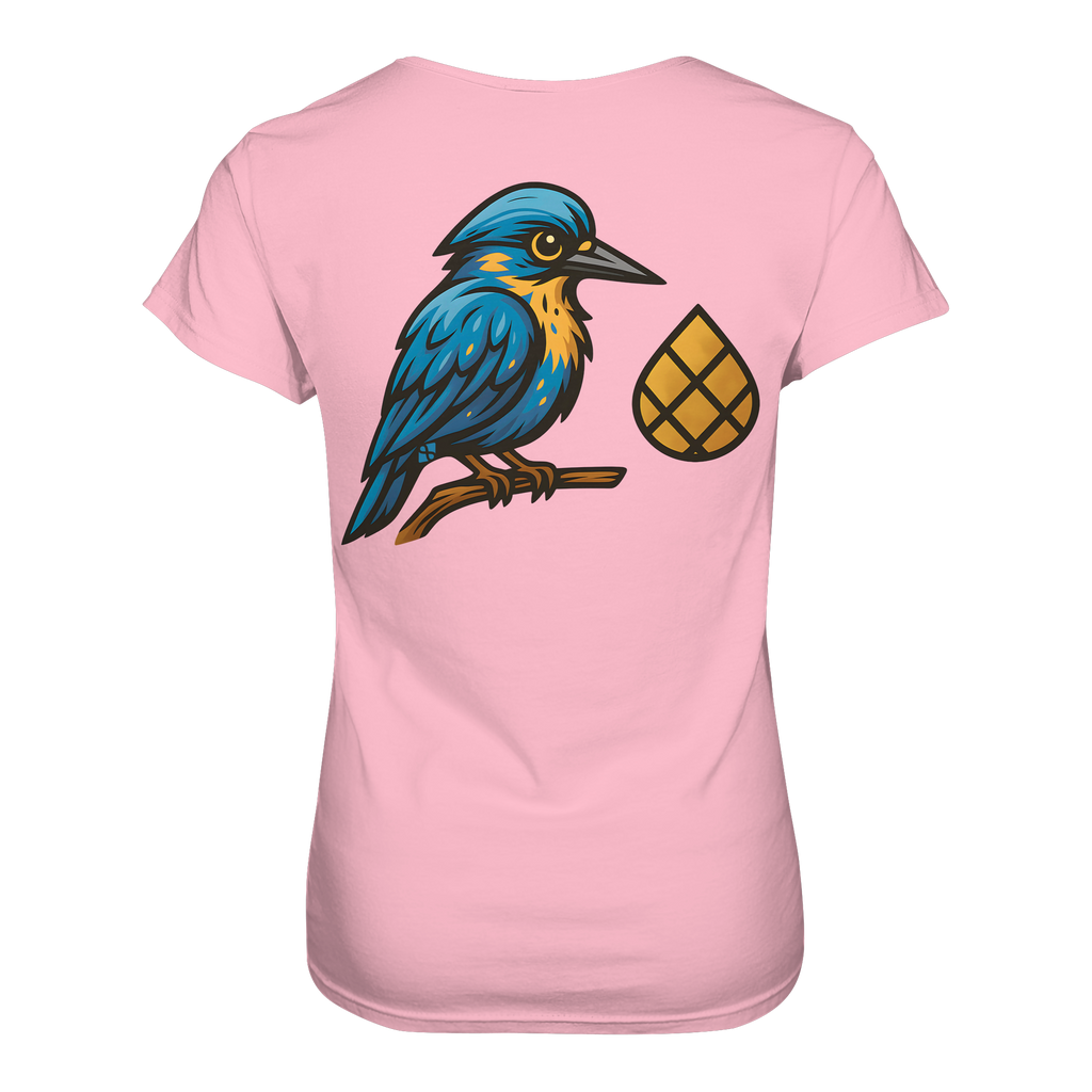 Tannenhäher mit Zirbelnuss + Emblem Stick - Ladies Organic Shirt