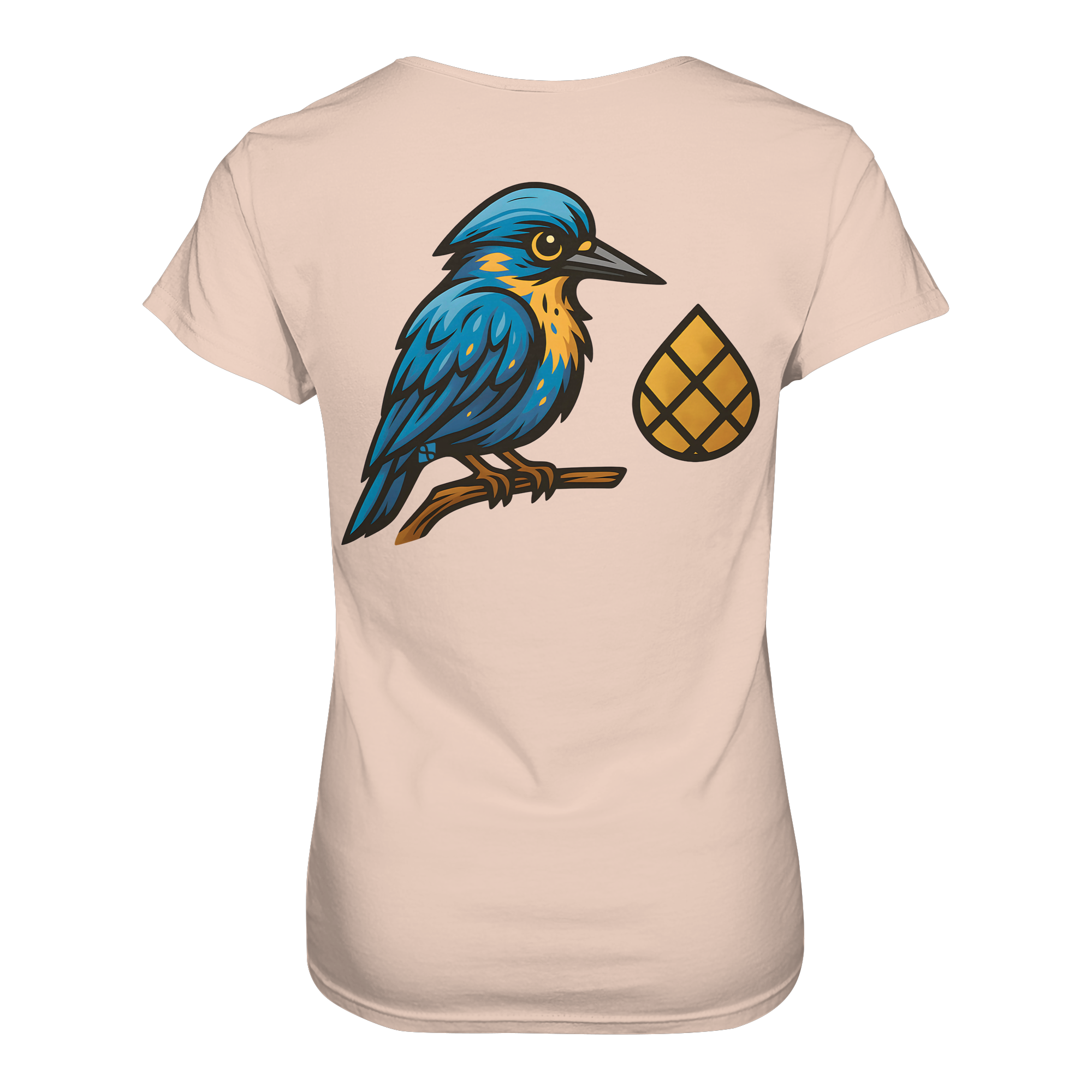 Tannenhäher mit Zirbelnuss + Emblem Stick - Ladies Organic Shirt