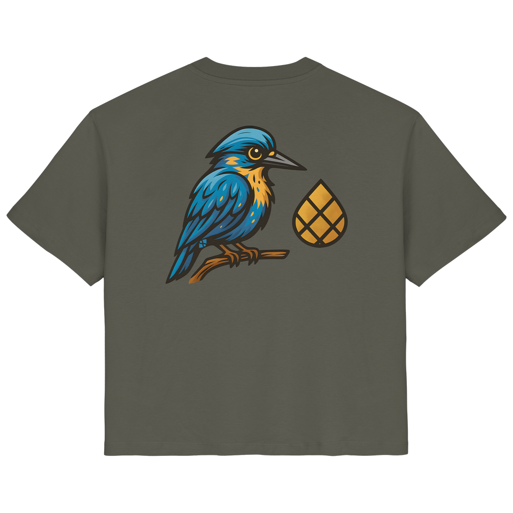 Tannenhäher mit Zirbelnuss + Emblem Stick - Ladies Organic Shirt