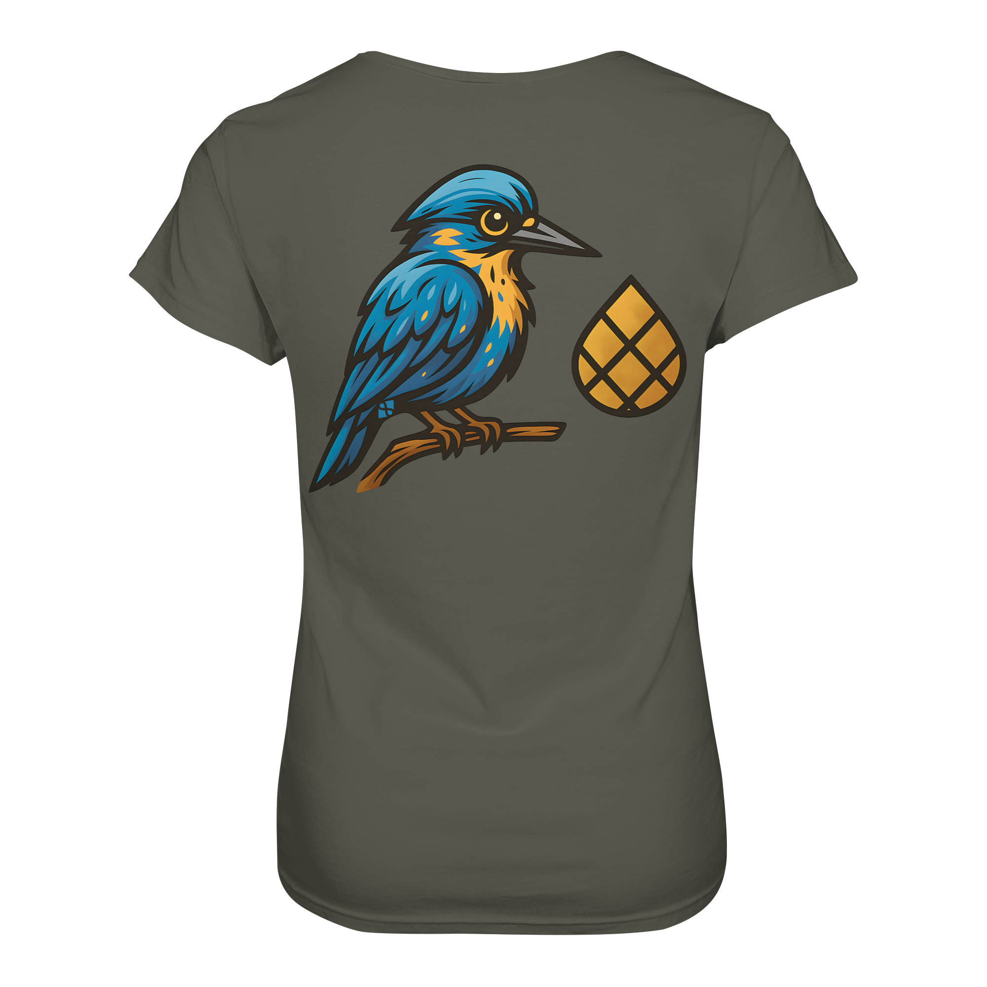 Tannenhäher mit Zirbelnuss + Emblem Stick - Ladies Organic Shirt