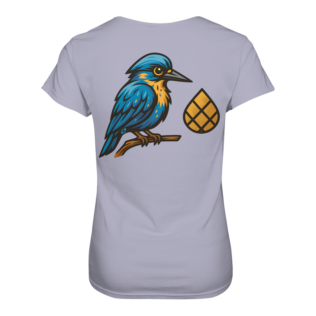 Tannenhäher mit Zirbelnuss + Emblem Stick - Ladies Organic Shirt