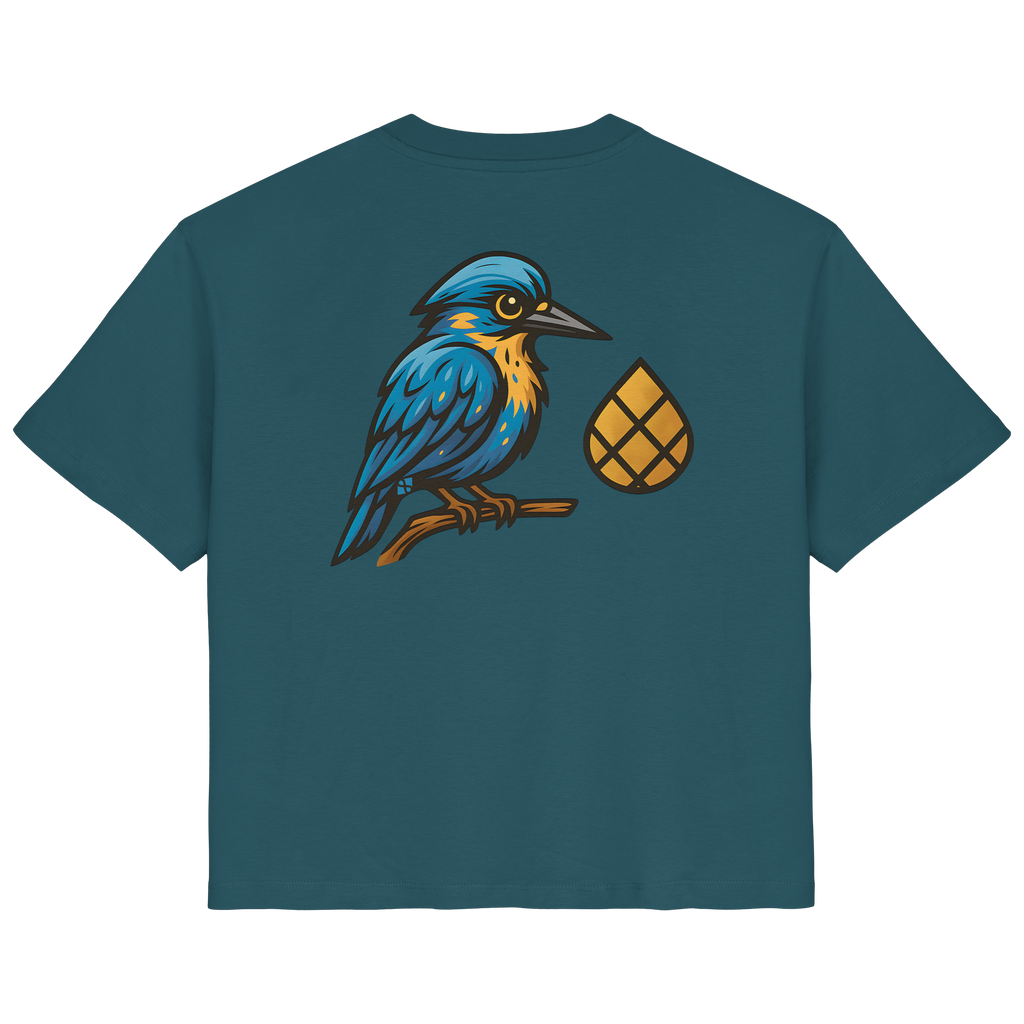 Tannenhäher mit Zirbelnuss + Emblem Stick Ladies Shirt
