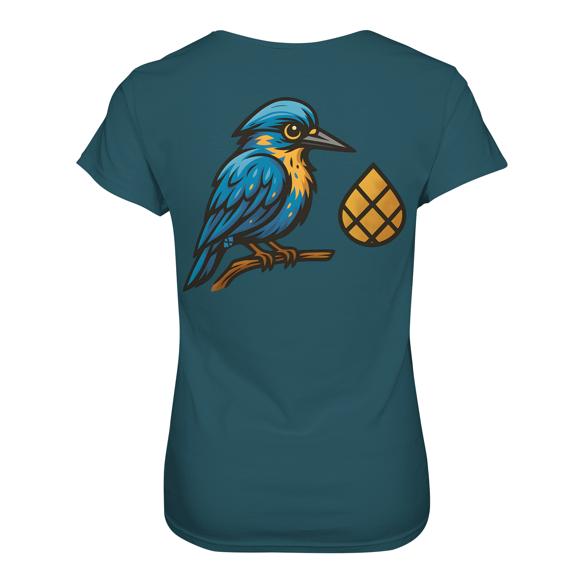 Tannenhäher mit Zirbelnuss + Emblem Stick - Ladies Organic Shirt