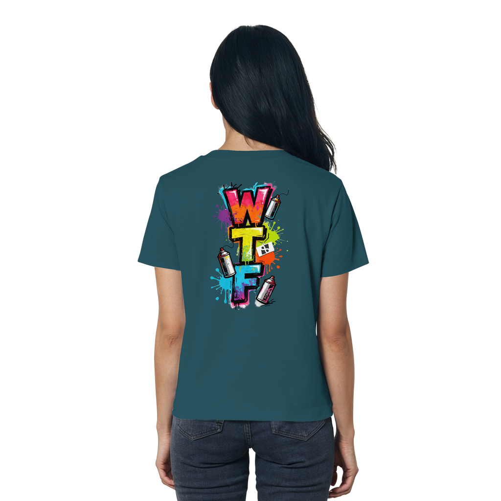WTF - "Wear The Fair" Print mit besticktem Emblem - Ladies Organic Shirt