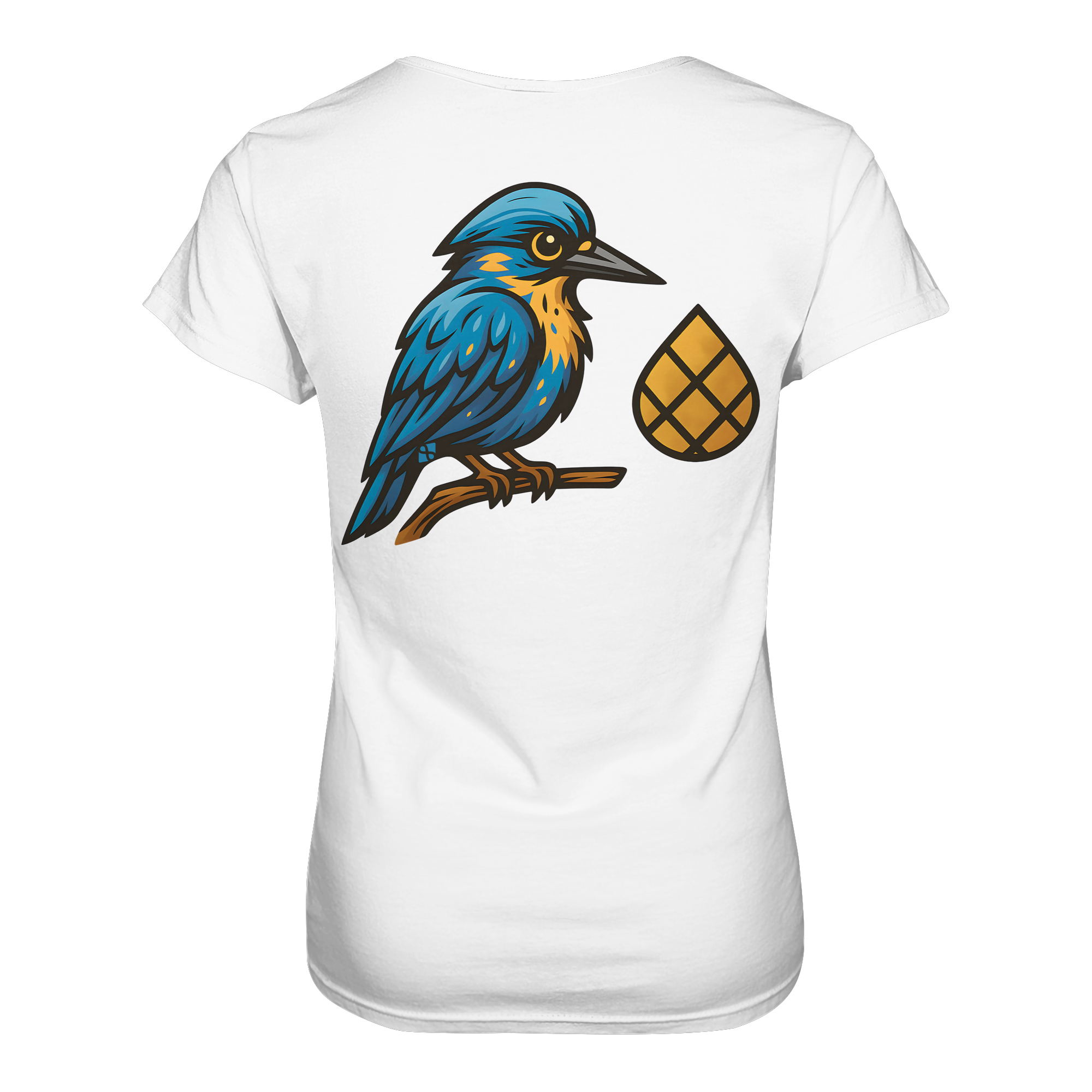 Tannenhäher mit Zirbelnuss + Emblem Stick - Ladies Organic Shirt
