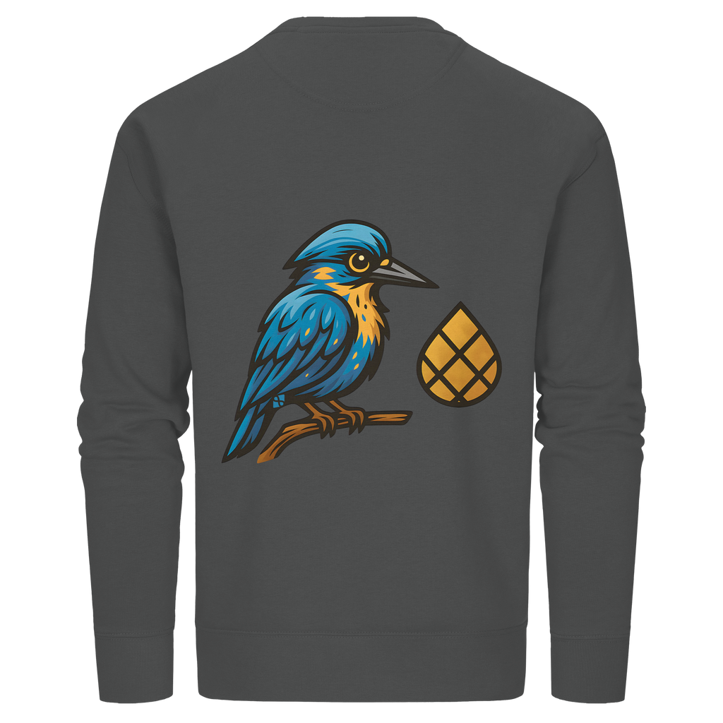 Tannenhäher mit Zirbelnuss + Emblem Stick - Organic Basic Unisex Sweatshirt
