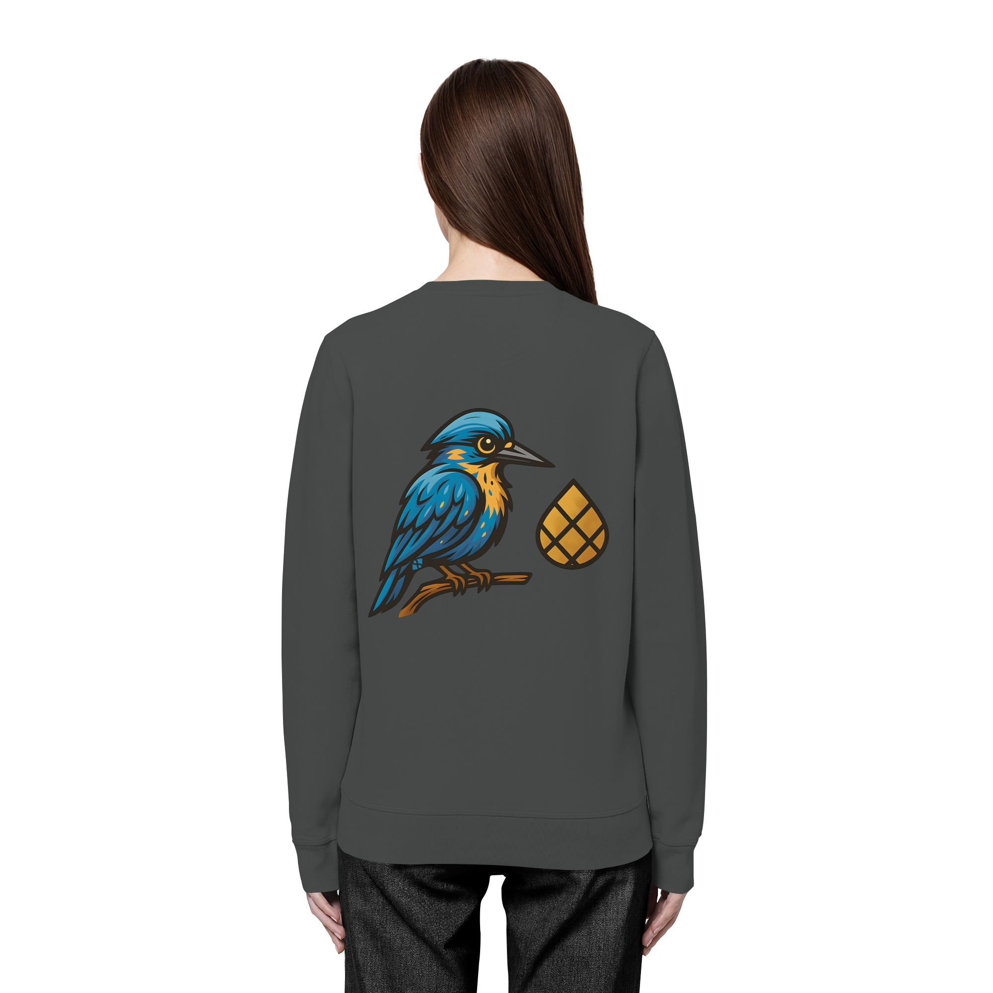 Tannenhäher mit Zirbelnuss + Emblem Stick - Organic Basic Unisex Sweatshirt