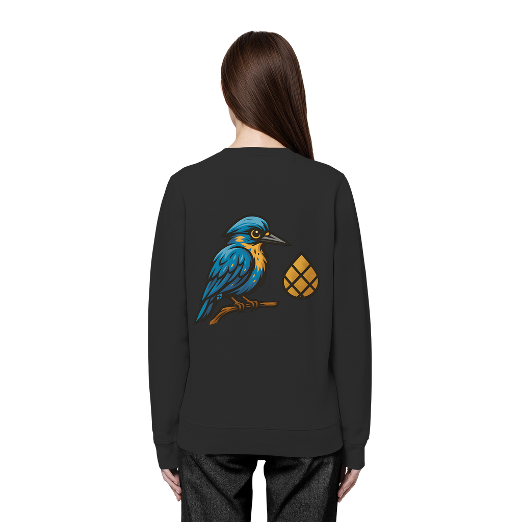 Tannenhäher mit Zirbelnuss + Emblem Stick - Organic Basic Unisex Sweatshirt