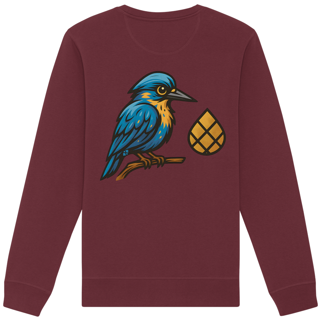 Tannenhäher mit Zirbelnuss + Emblem Stick - Organic Basic Unisex Sweatshirt