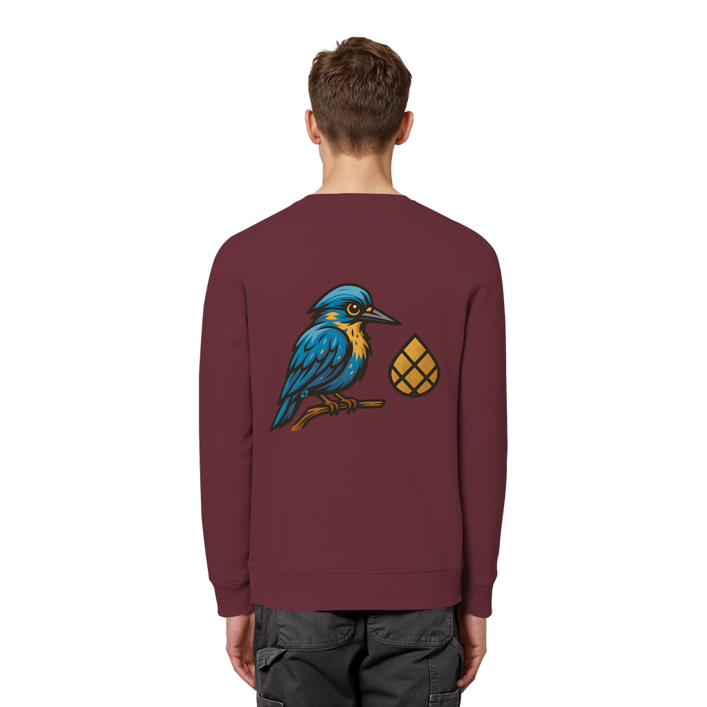 Tannenhäher mit Zirbelnuss + Emblem Stick - Organic Basic Unisex Sweatshirt