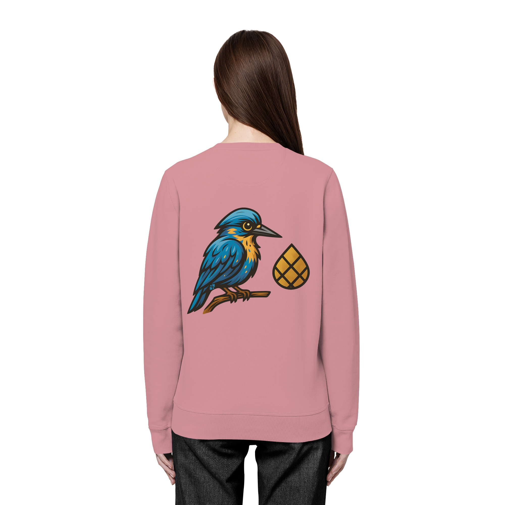 Tannenhäher mit Zirbelnuss + Emblem Stick - Organic Basic Unisex Sweatshirt