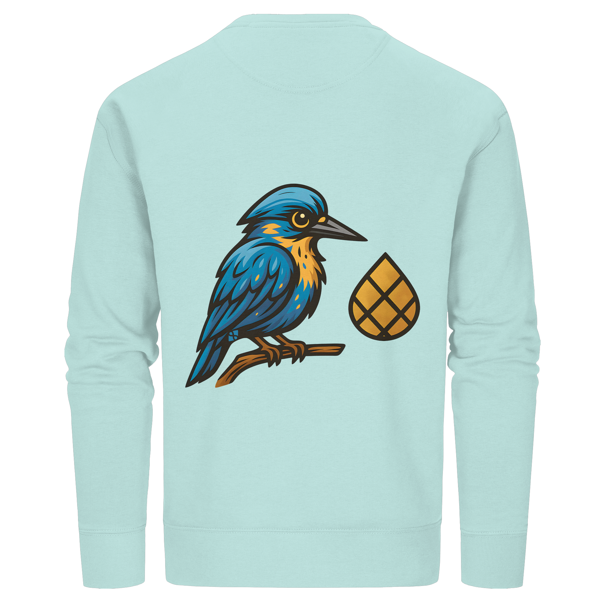 Tannenhäher mit Zirbelnuss + Emblem Stick - Organic Basic Unisex Sweatshirt