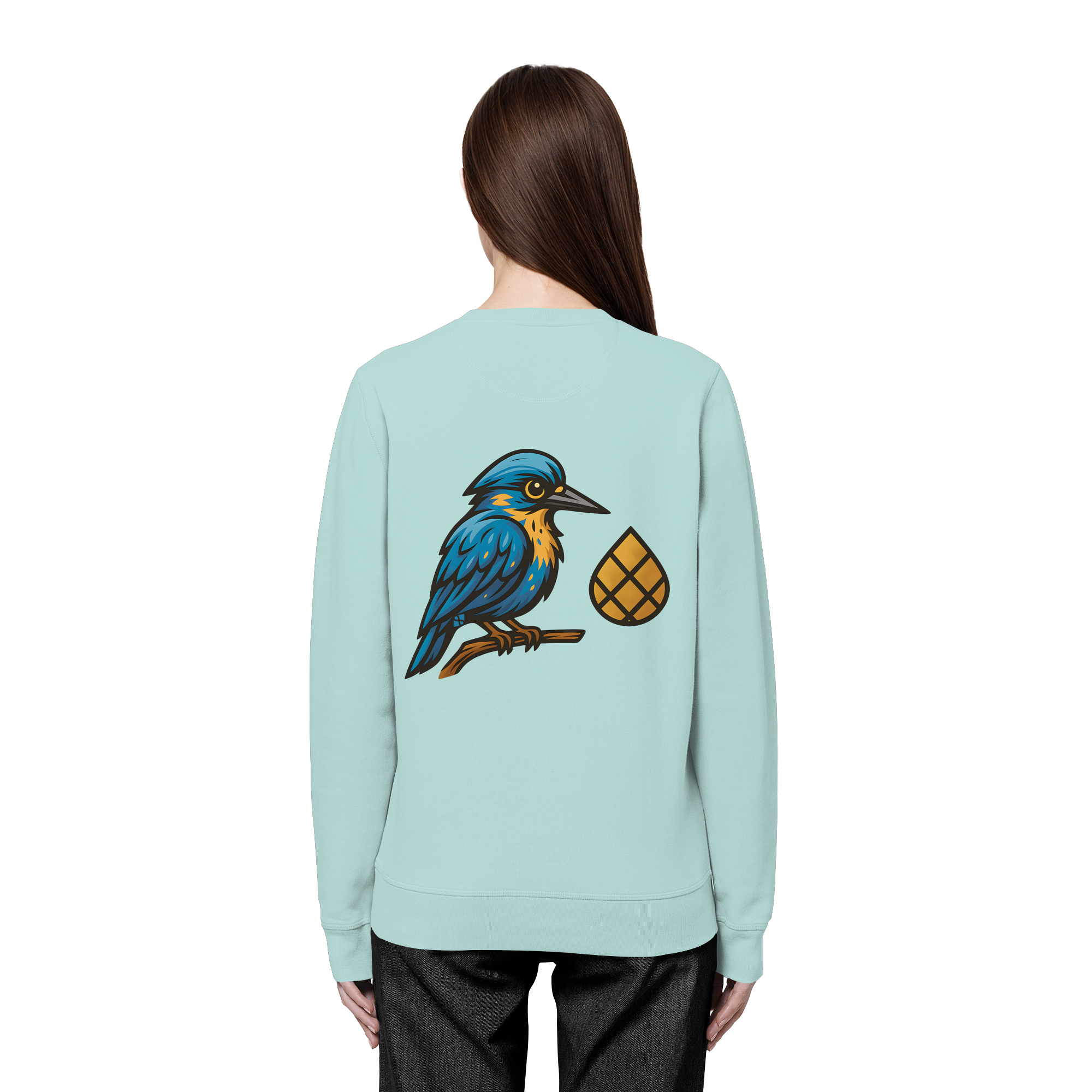 Tannenhäher mit Zirbelnuss + Emblem Stick - Organic Basic Unisex Sweatshirt