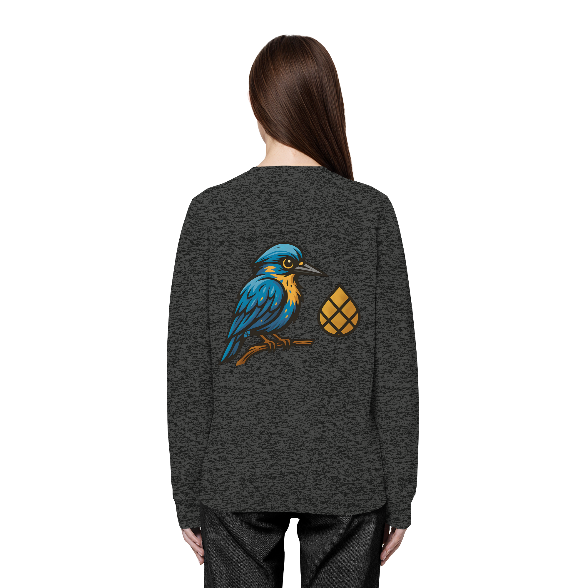 Tannenhäher mit Zirbelnuss + Emblem Stick - Organic Basic Unisex Sweatshirt