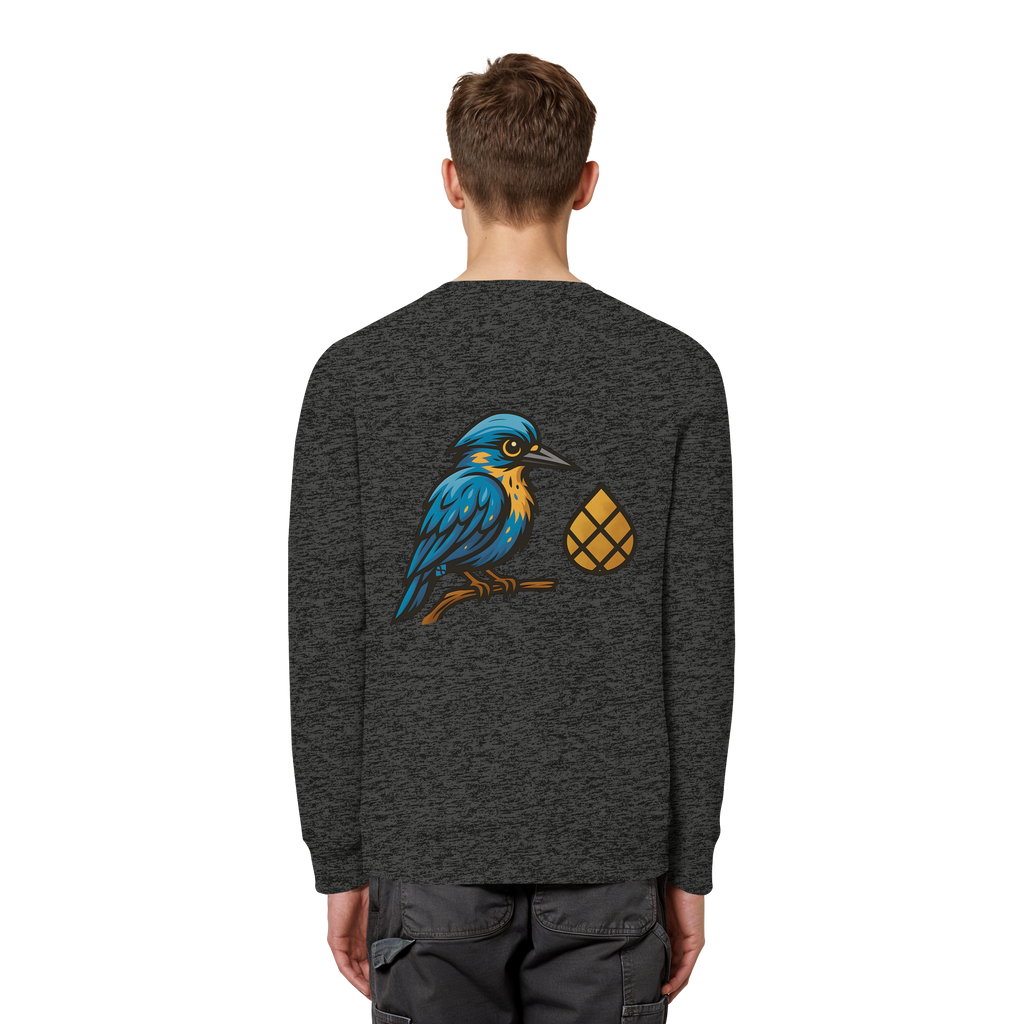 Tannenhäher mit Zirbelnuss + Emblem Stick - Organic Basic Unisex Sweatshirt