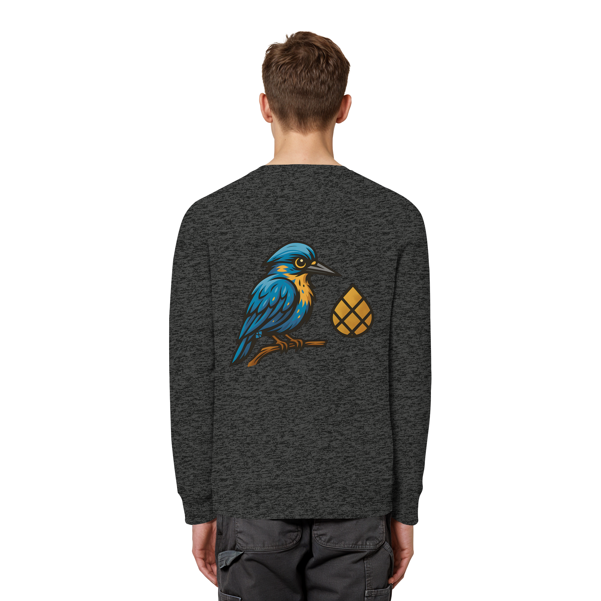 Tannenhäher mit Zirbelnuss + Emblem Stick - Organic Basic Unisex Sweatshirt