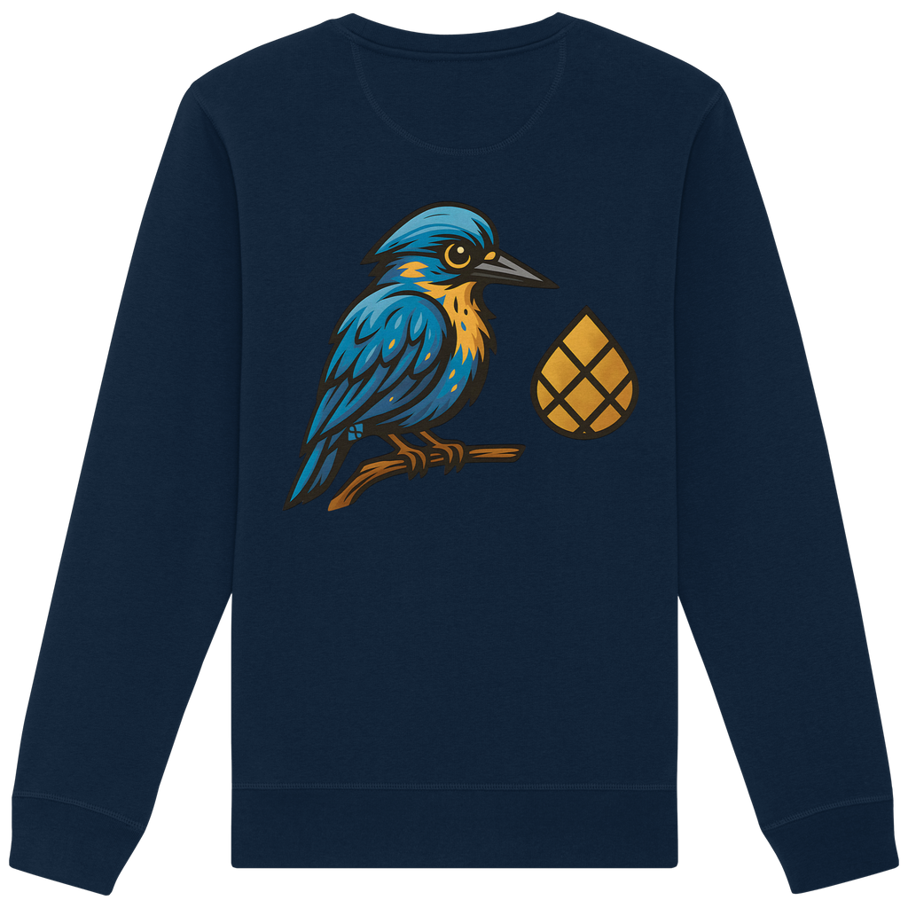 Tannenhäher mit Zirbelnuss + Emblem Stick - Organic Basic Unisex Sweatshirt