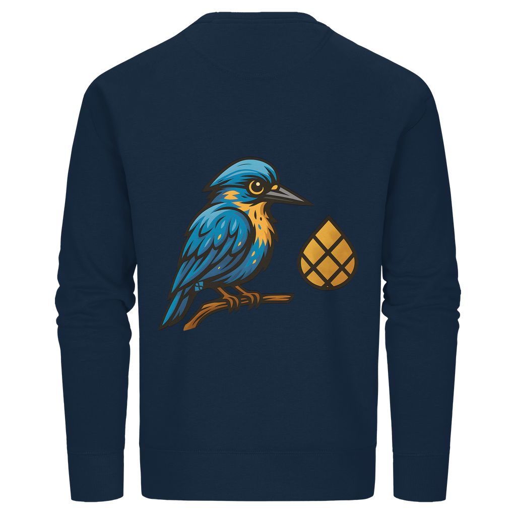Tannenhäher mit Zirbelnuss + Emblem Stick - Organic Basic Unisex Sweatshirt