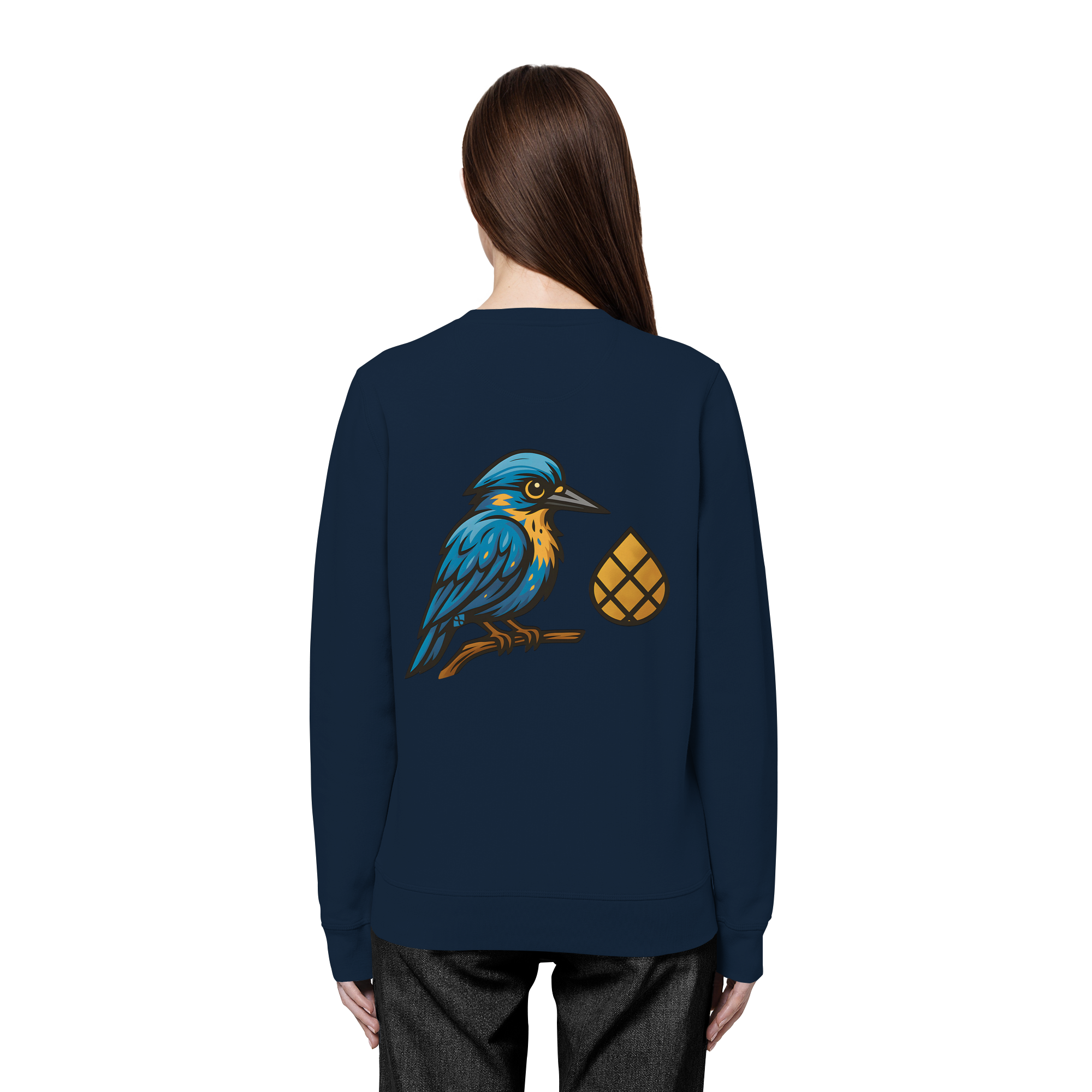 Tannenhäher mit Zirbelnuss + Emblem Stick - Organic Basic Unisex Sweatshirt