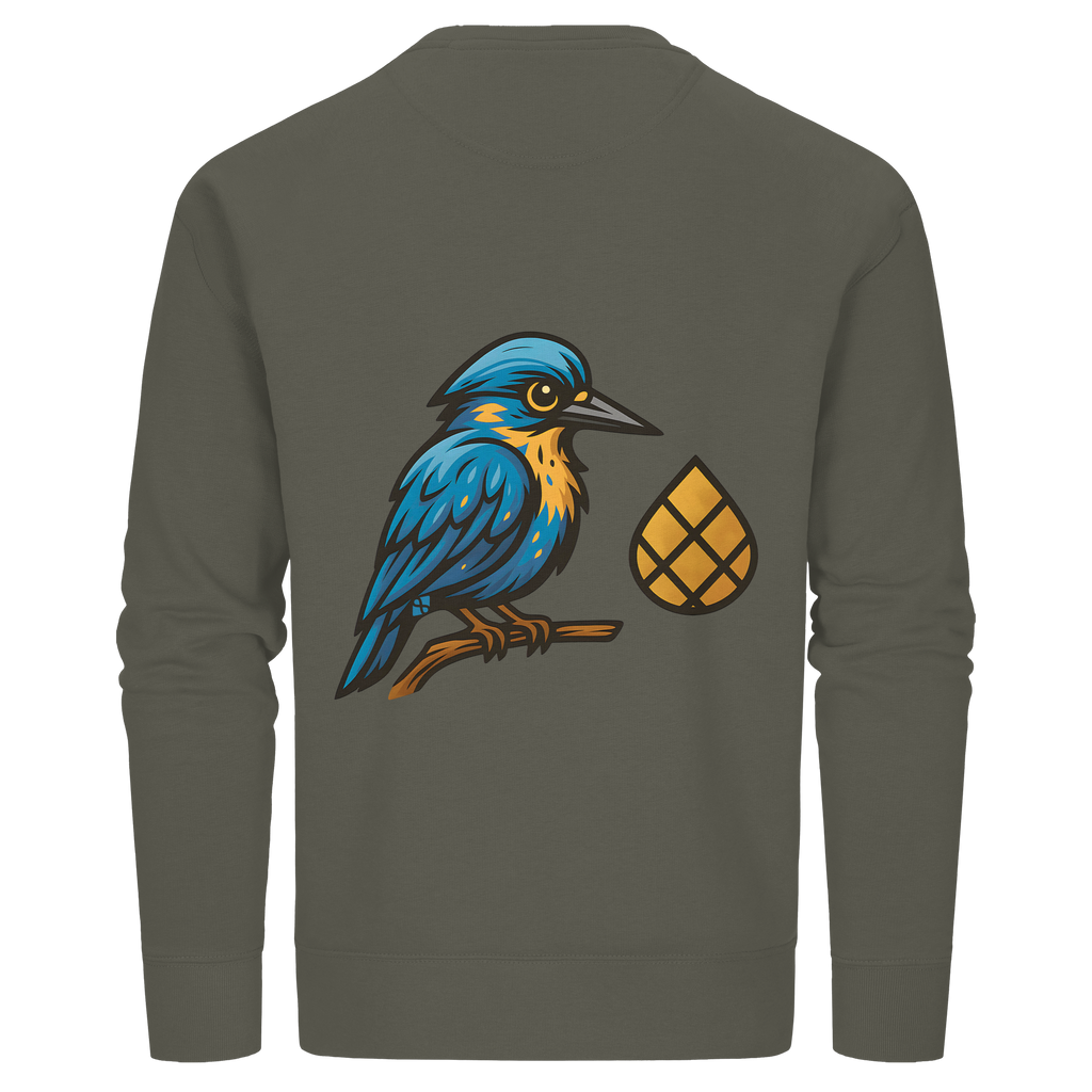 Tannenhäher mit Zirbelnuss + Emblem Stick - Organic Basic Unisex Sweatshirt