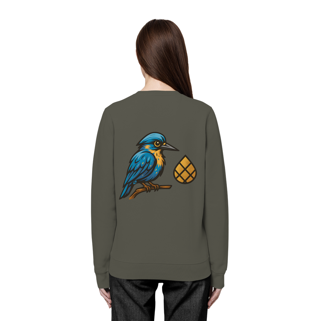 Tannenhäher mit Zirbelnuss + Emblem Stick - Organic Basic Unisex Sweatshirt
