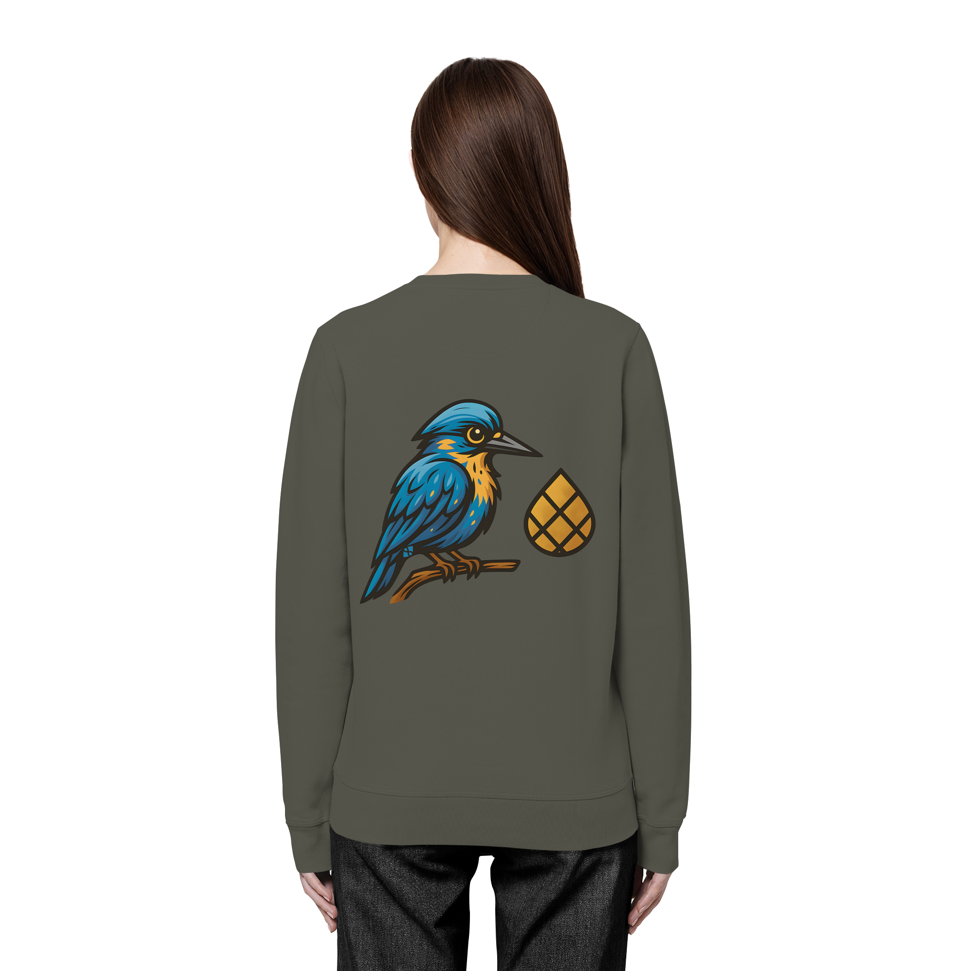 Tannenhäher mit Zirbelnuss + Emblem Stick - Organic Basic Unisex Sweatshirt