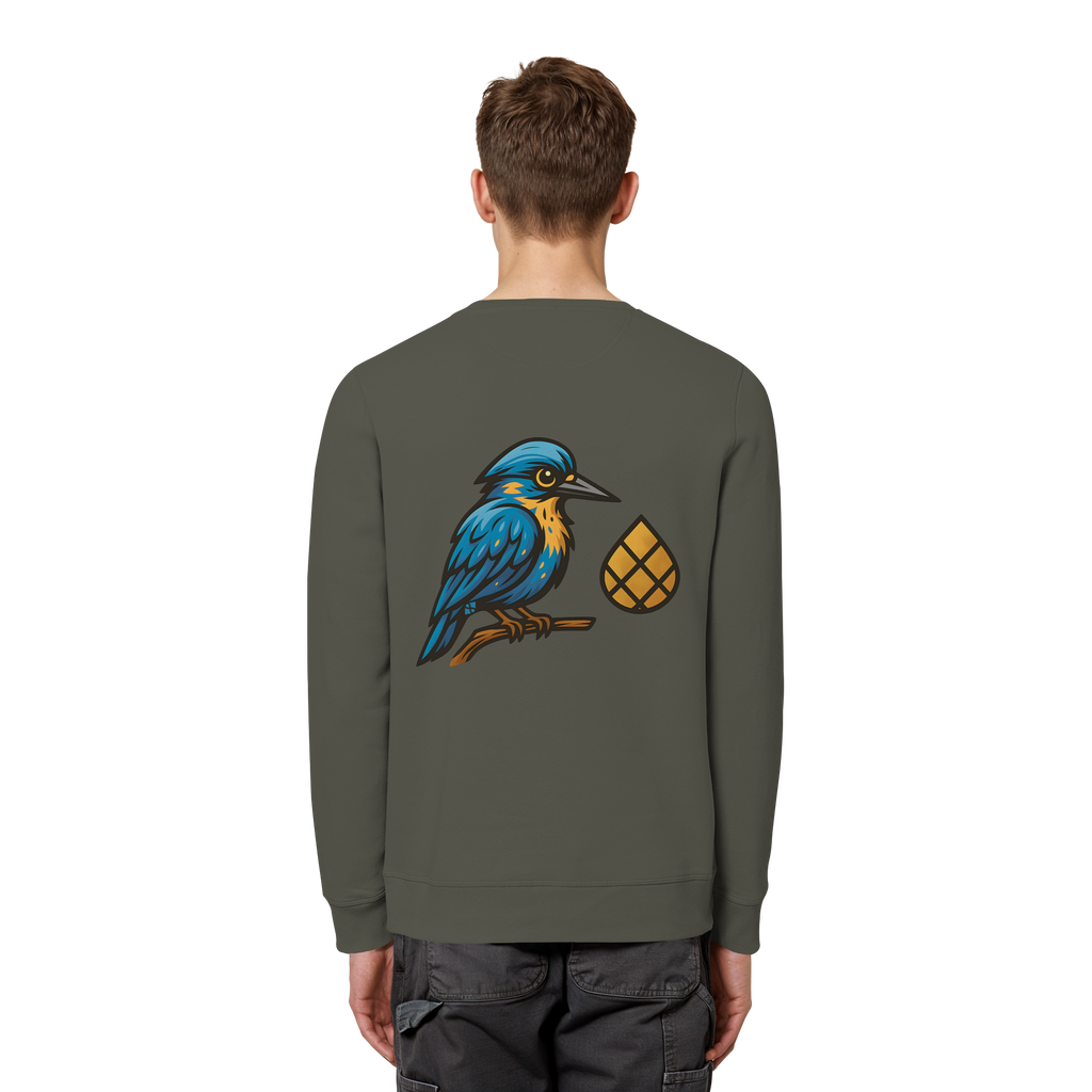 Tannenhäher mit Zirbelnuss + Emblem Stick - Organic Basic Unisex Sweatshirt