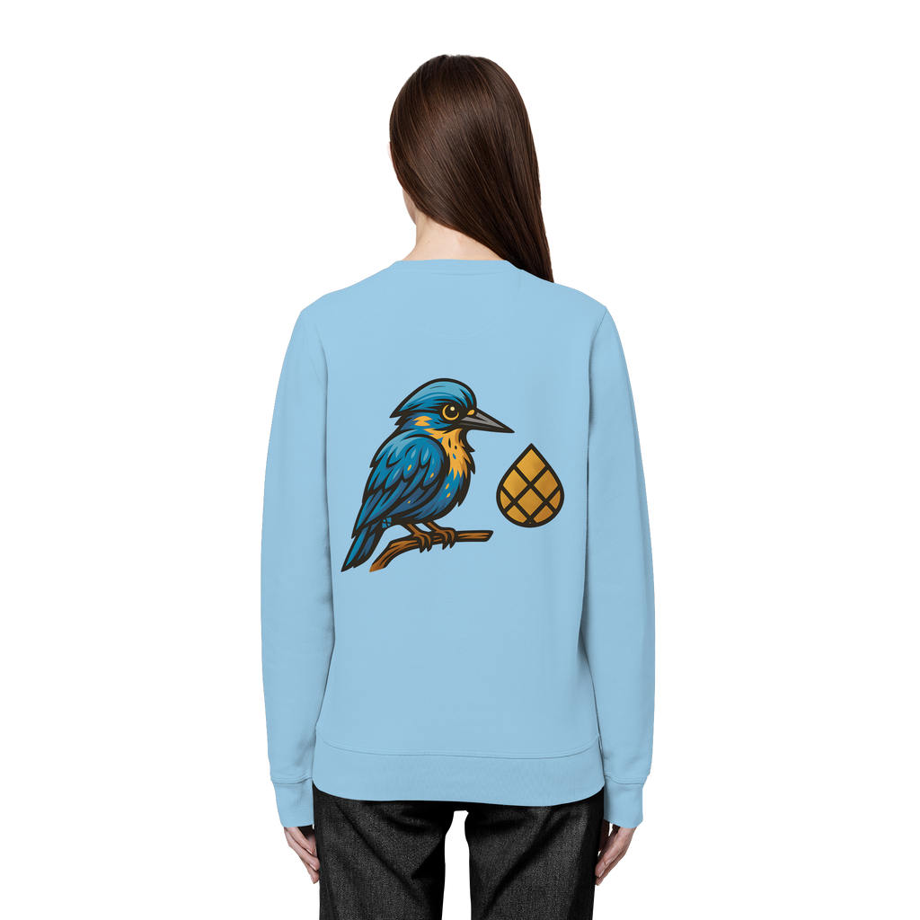 Tannenhäher mit Zirbelnuss + Emblem Stick - Organic Basic Unisex Sweatshirt