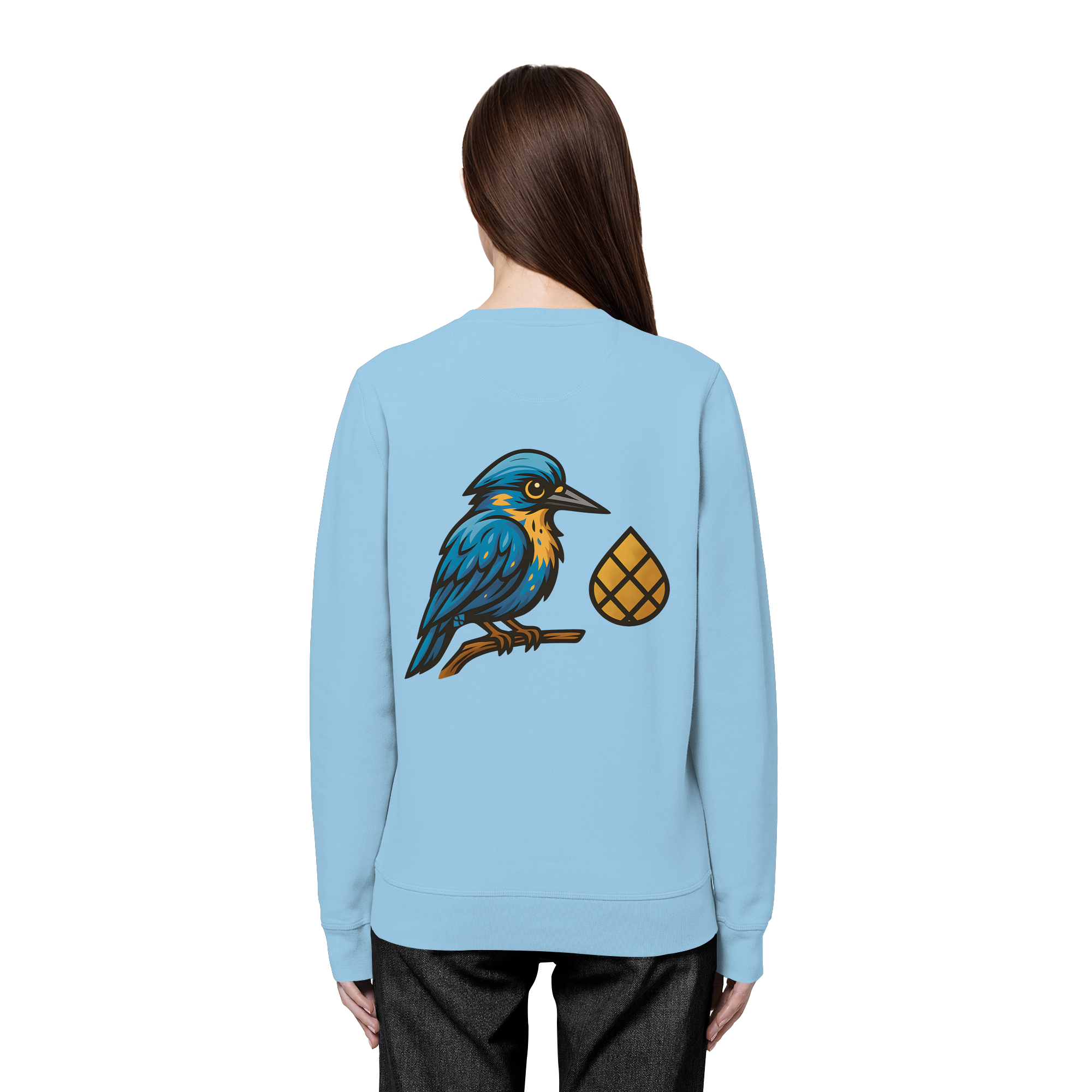 Tannenhäher mit Zirbelnuss + Emblem Stick - Organic Basic Unisex Sweatshirt