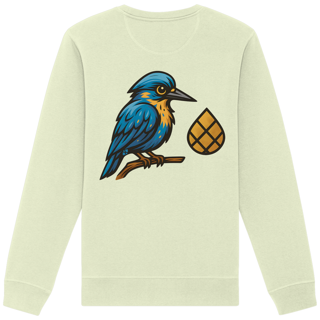 Tannenhäher mit Zirbelnuss + Emblem Stick - Organic Basic Unisex Sweatshirt