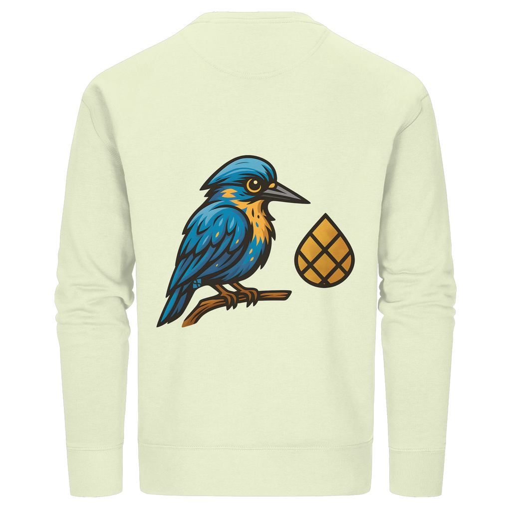 Tannenhäher mit Zirbelnuss + Emblem Stick - Organic Basic Unisex Sweatshirt
