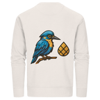 Tannenhäher mit Zirbelnuss + Emblem Stick - Organic Basic Unisex Sweatshirt