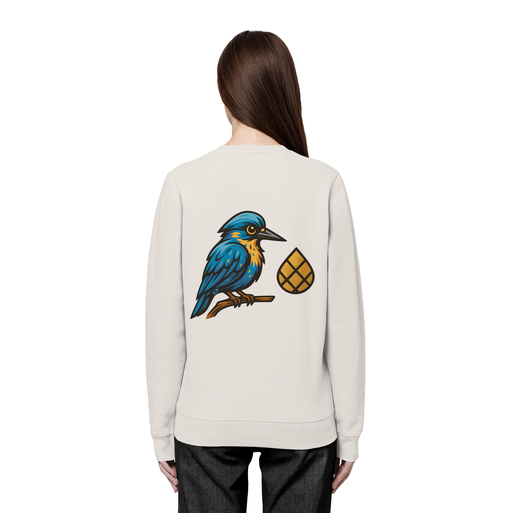 Tannenhäher mit Zirbelnuss + Emblem Stick - Organic Basic Unisex Sweatshirt