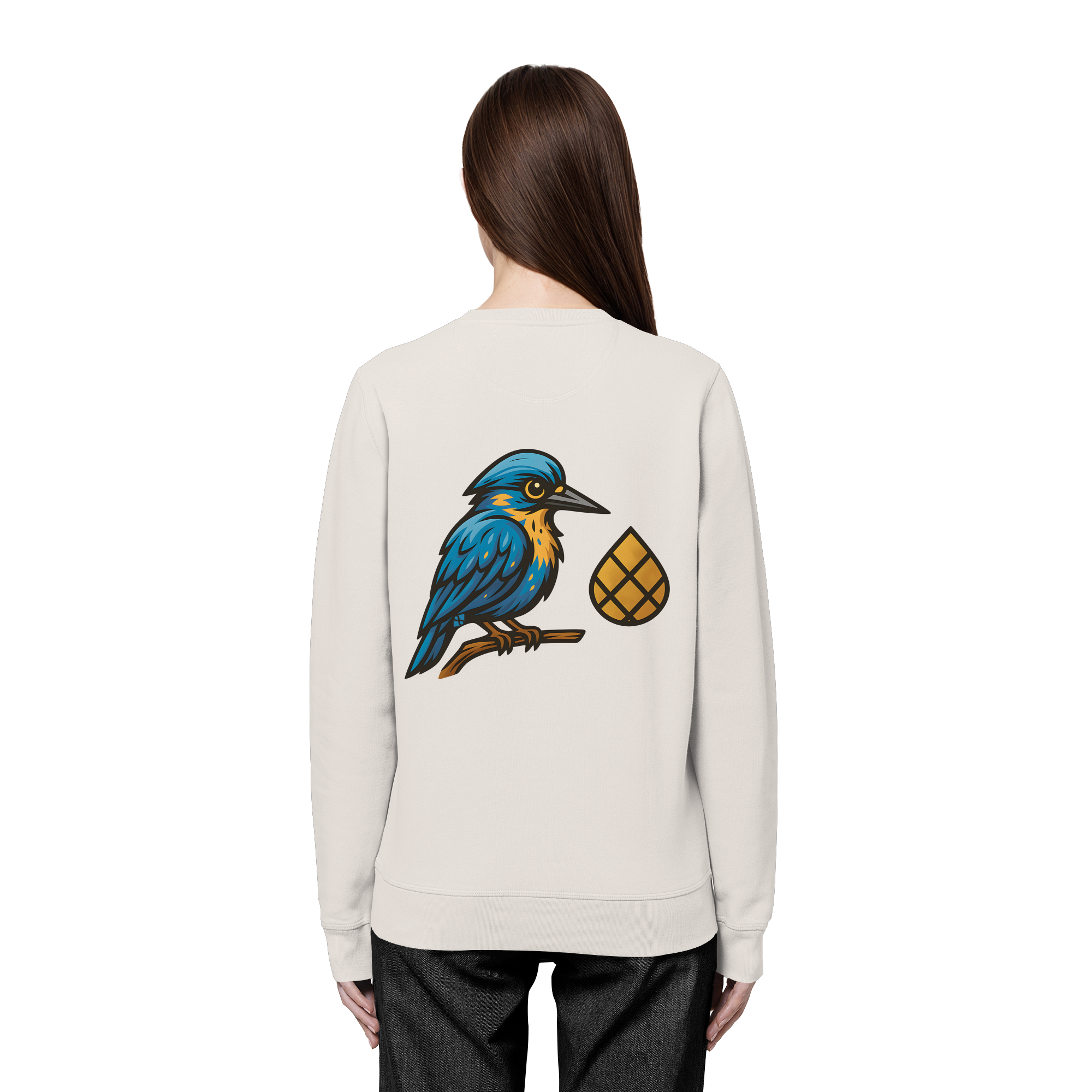 Tannenhäher mit Zirbelnuss + Emblem Stick - Organic Basic Unisex Sweatshirt