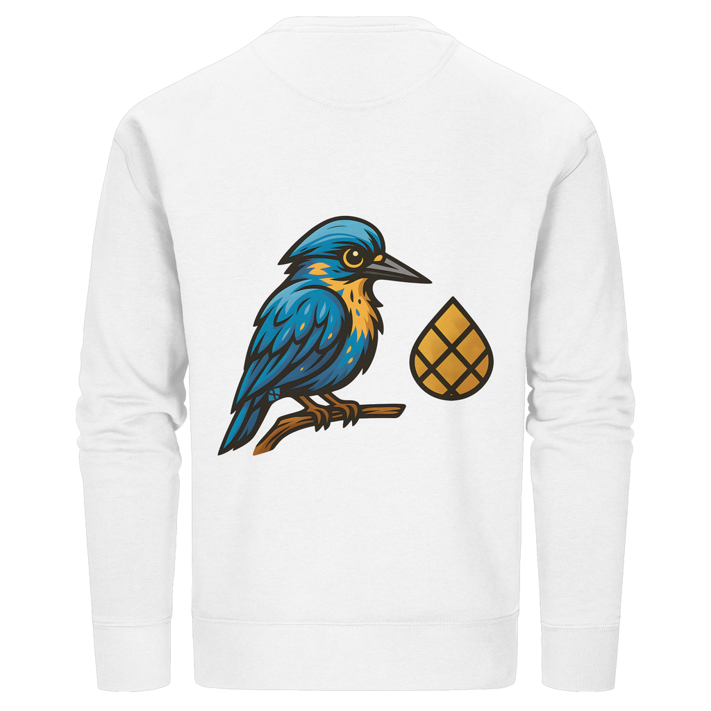 Tannenhäher mit Zirbelnuss + Emblem Stick - Organic Basic Unisex Sweatshirt