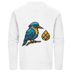 Tannenhäher mit Zirbelnuss + Emblem Stick - Organic Basic Unisex Sweatshirt