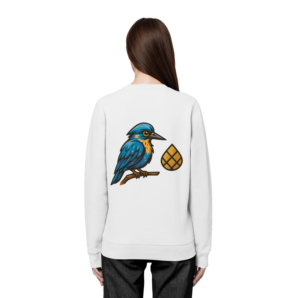 Tannenhäher mit Zirbelnuss + Emblem Stick - Organic Basic Unisex Sweatshirt