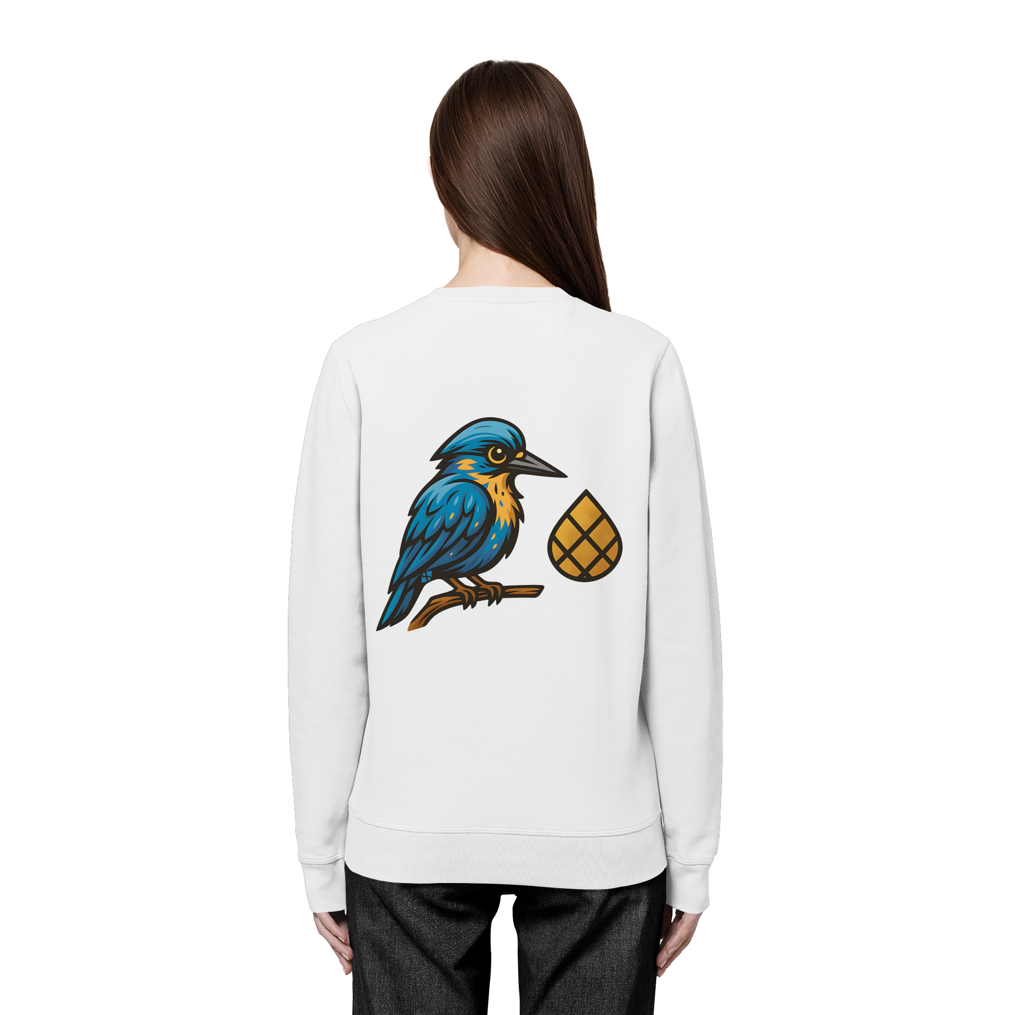 Tannenhäher mit Zirbelnuss + Emblem Stick - Organic Basic Unisex Sweatshirt