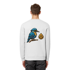 Tannenhäher mit Zirbelnuss + Emblem Stick - Organic Basic Unisex Sweatshirt