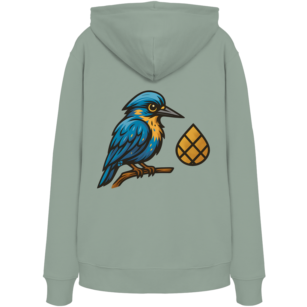 Tannenhäher mit Zirbelnuss + Emblem Stick - Organic Hoodie