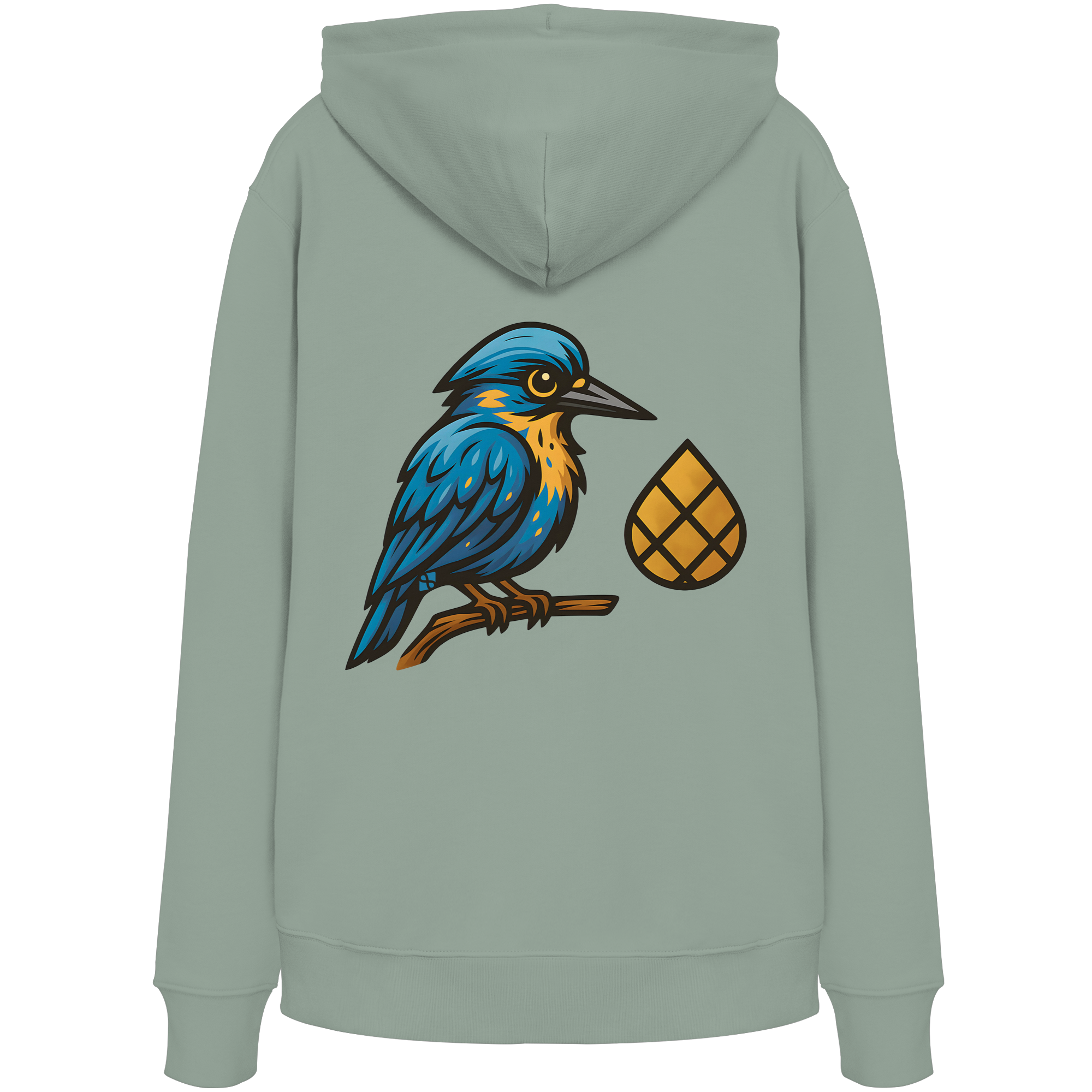 Tannenhäher mit Zirbelnuss + Emblem Stick - Organic Hoodie