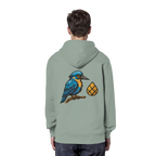 Tannenhäher mit Zirbelnuss + Emblem Stick - Organic Hoodie
