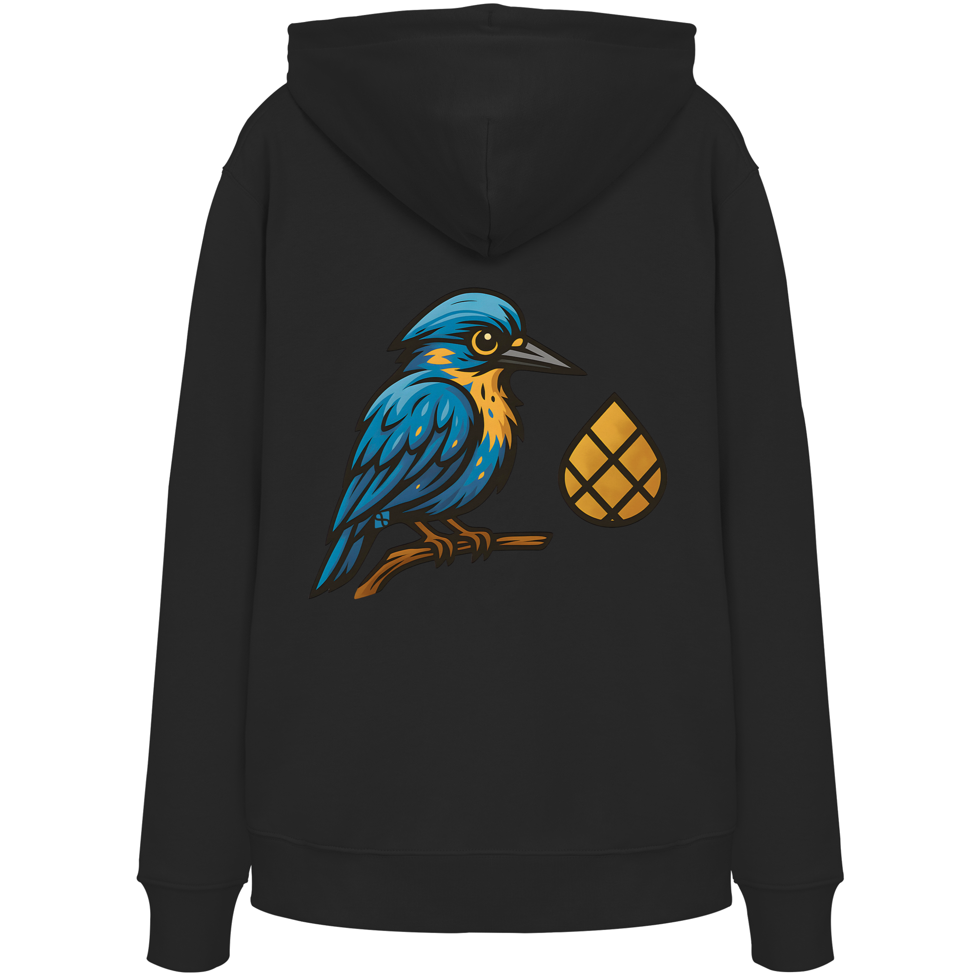 Tannenhäher mit Zirbelnuss + Emblem Stick - Organic Hoodie