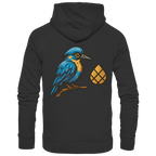 Tannenhäher mit Zirbelnuss + Emblem Stick - Organic Hoodie