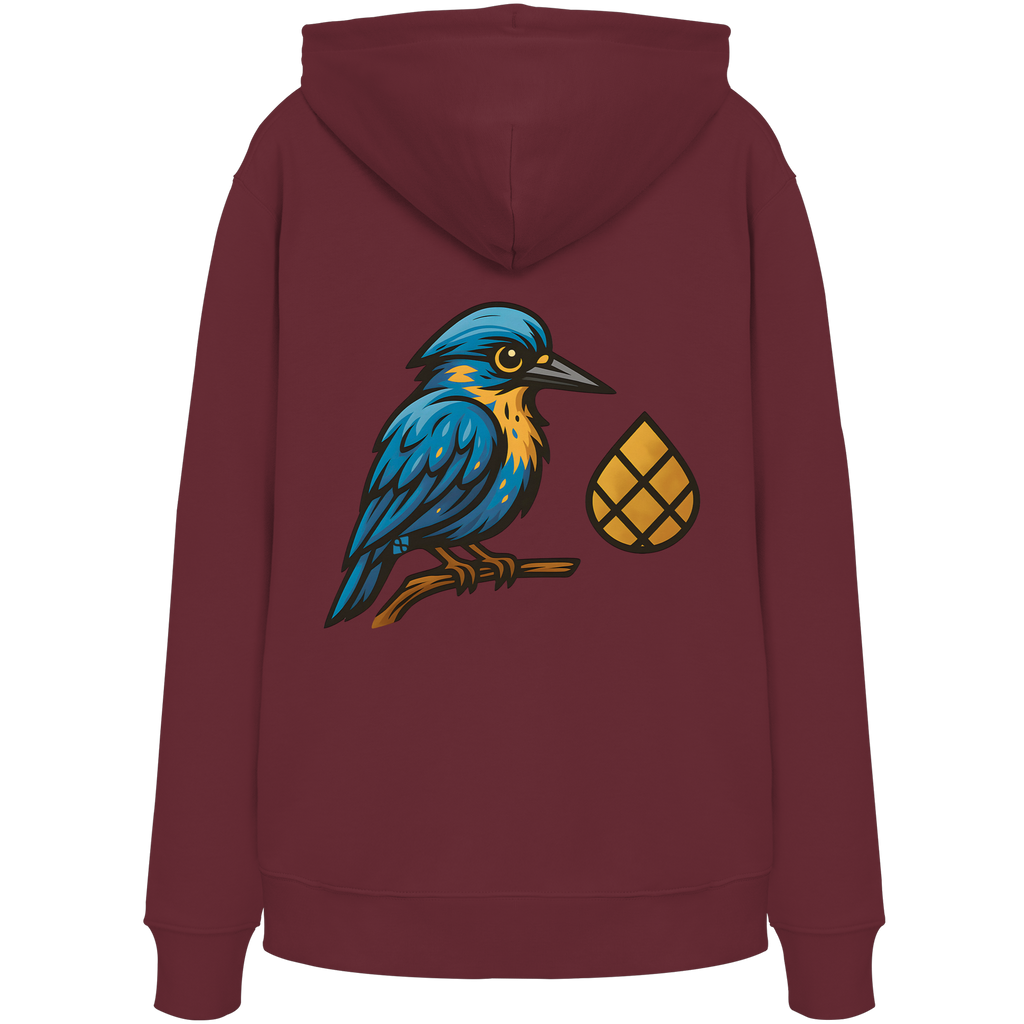 Tannenhäher mit Zirbelnuss + Emblem Stick - Organic Hoodie