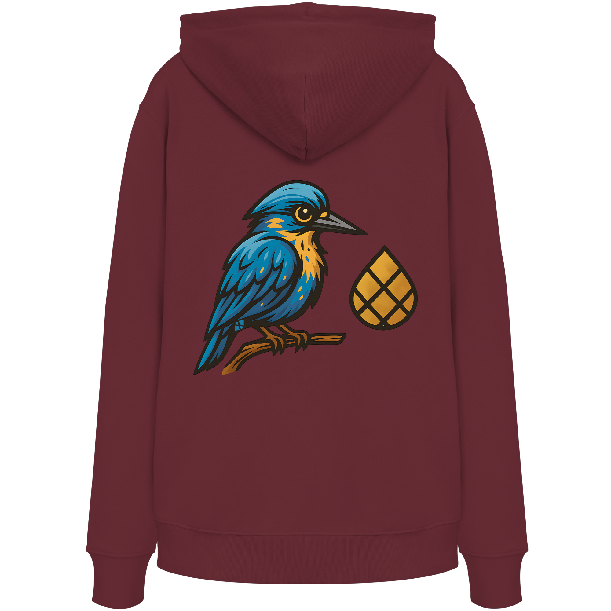 Tannenhäher mit Zirbelnuss + Emblem Stick - Organic Hoodie