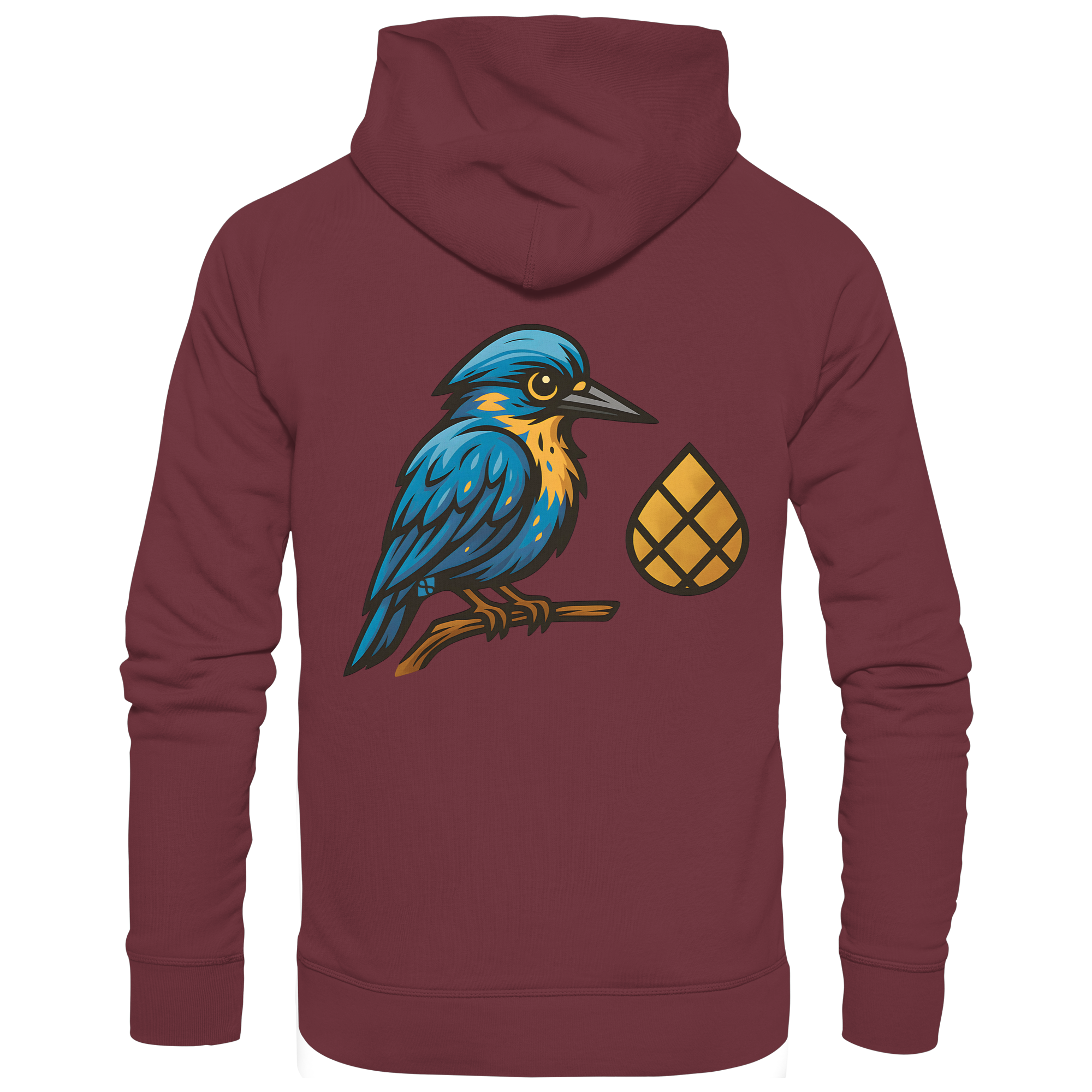 Tannenhäher mit Zirbelnuss + Emblem Stick - Organic Hoodie