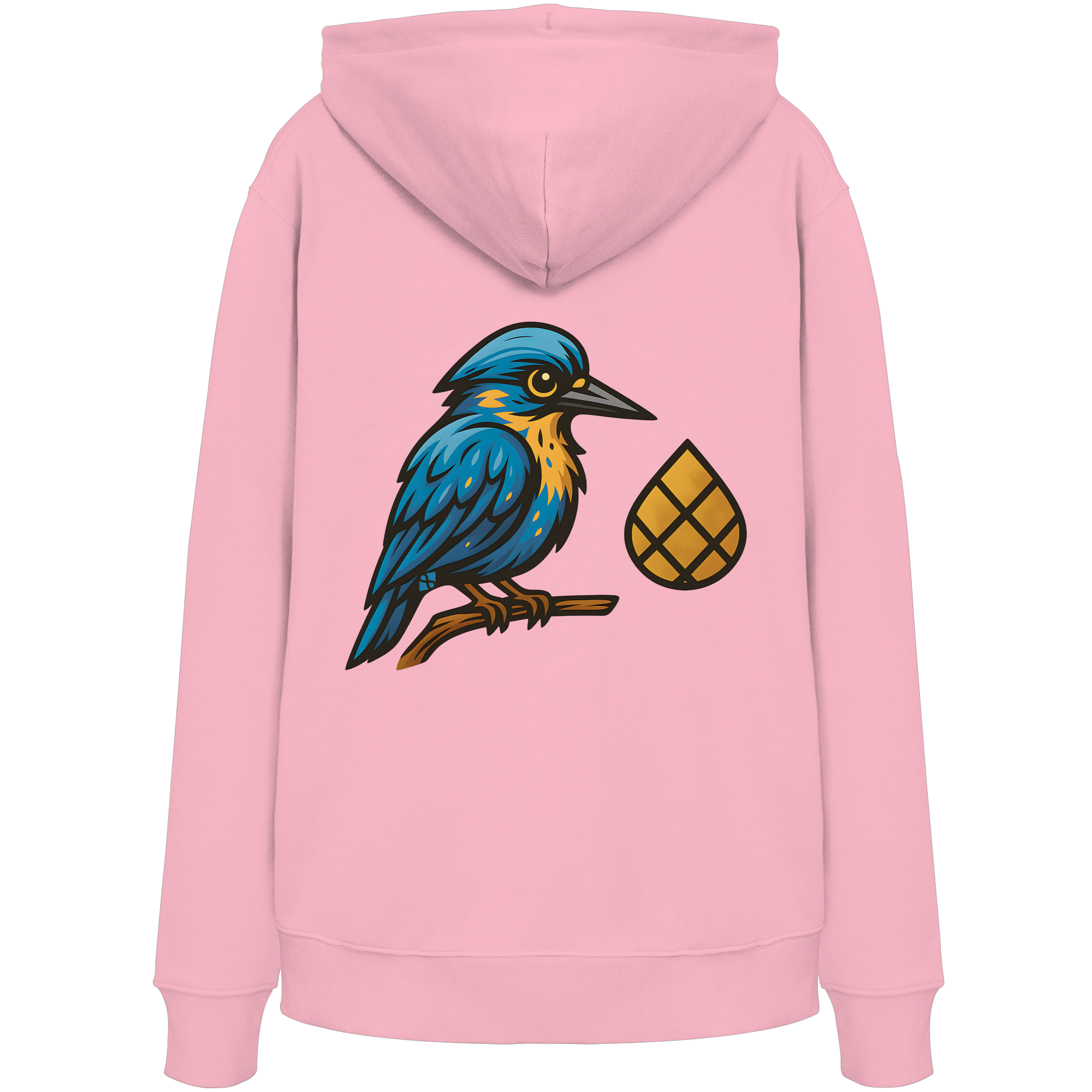 Tannenhäher mit Zirbelnuss + Emblem Stick - Organic Hoodie