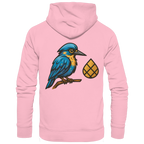 Tannenhäher mit Zirbelnuss + Emblem Stick - Organic Hoodie